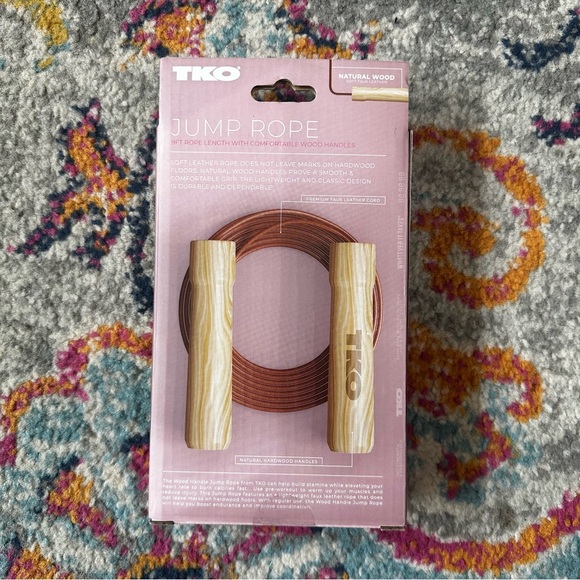 TKO Wood Handle Jump Rope - 9ft - Picture 3 of 4